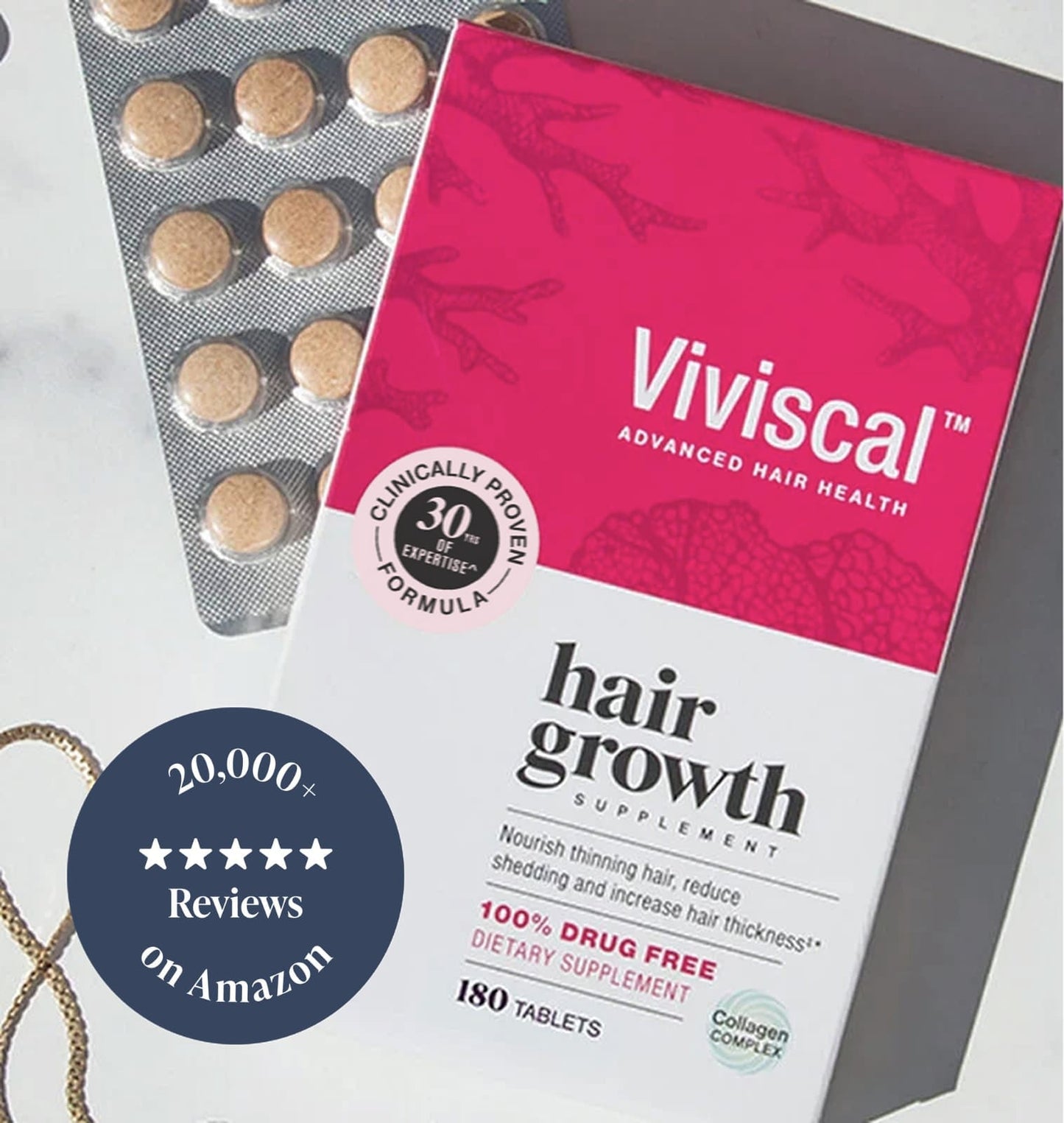 Viviscal Women Hair Growth Supplement 180 Tablets – Hair Vitamins & Nutritional Support